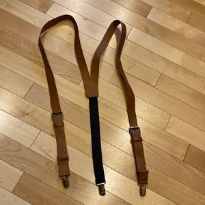 Brown leather suspenders